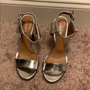 Coach Silver Sandals